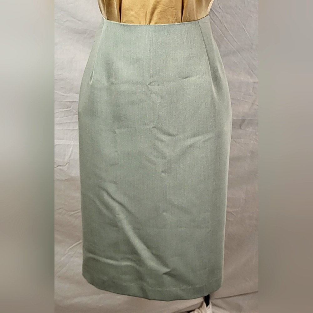Vintage SIMON ELLIS Short Lined Green Pencil Skirt - Size 8